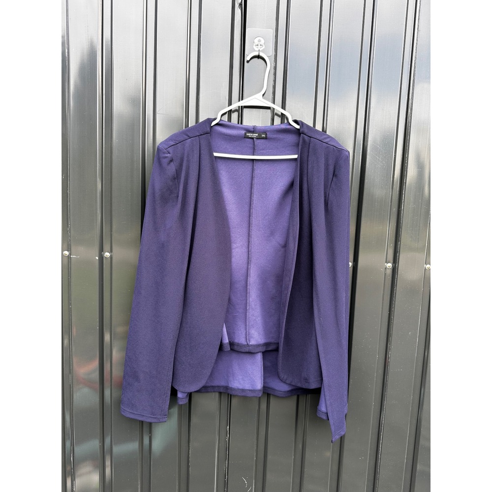 SHEIN Curve Purple Cape Blazer Open Front Split Sleeve Jacket 2XL